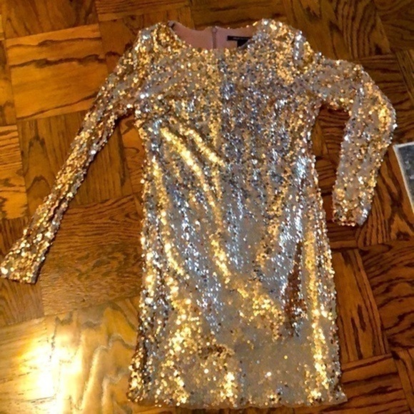 Sequined French Connection dress was Worn good condition one size Fits US 8/10 - Picture 1 of 12